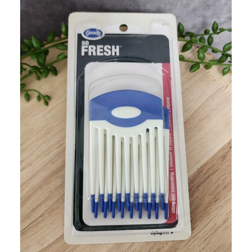 Vintage 2006 Goody So Fresh Hair Lift Pick Comb Blue White 2 Pc Styling 58114